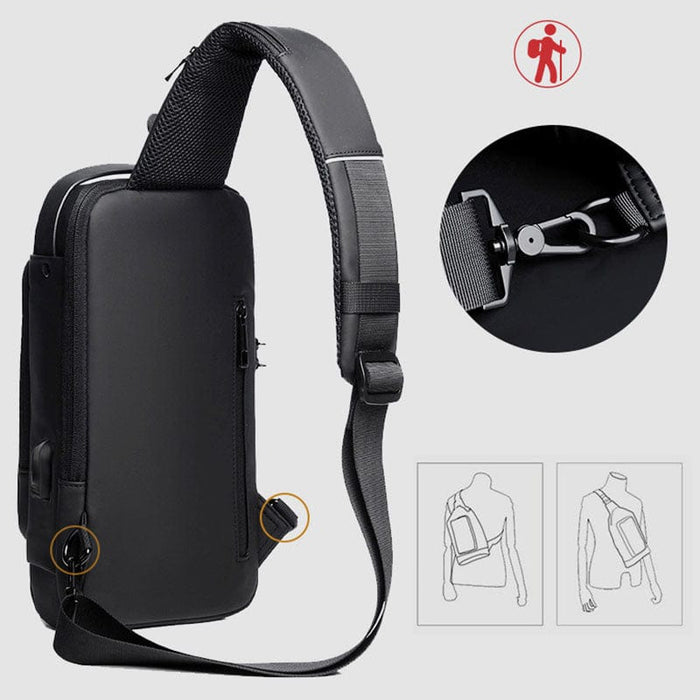 Waterpoof Sling Bag Crossbody Backpack for Men Anti-Theft Sling Backpack Daypack