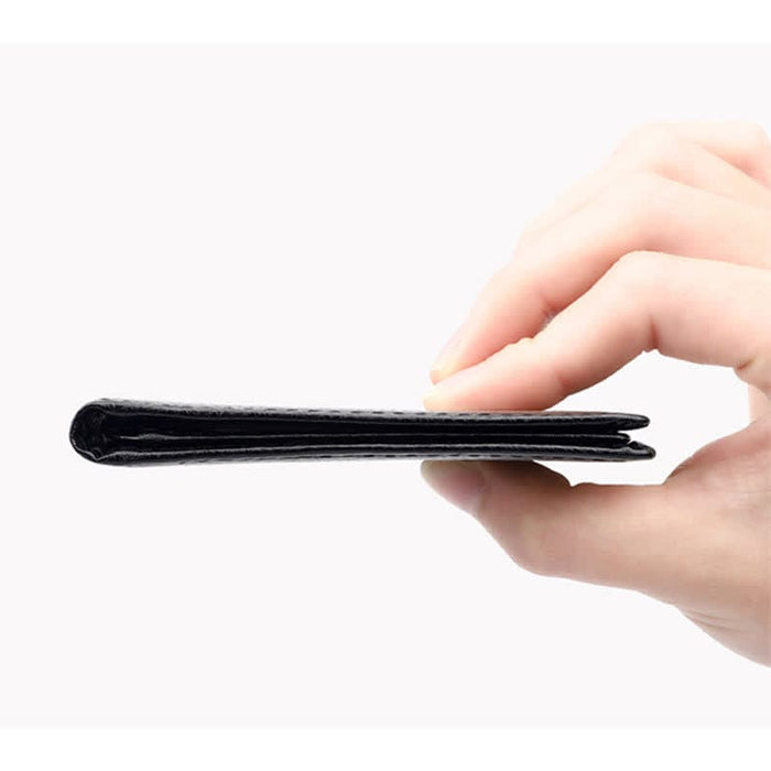 Minimalist Wallet for Men RFID Blocking Genuine Leather Bifold Card Holder