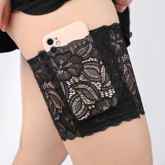 Lace Garter Mobile Phone Pocket