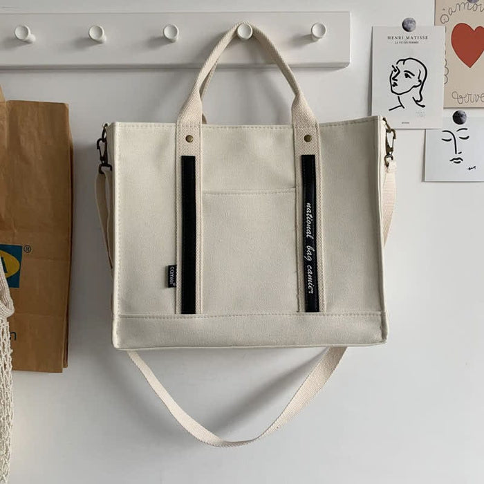 Laptop Tote Handbag Canvas Shoulder Bag Briefcase for Travel Office School
