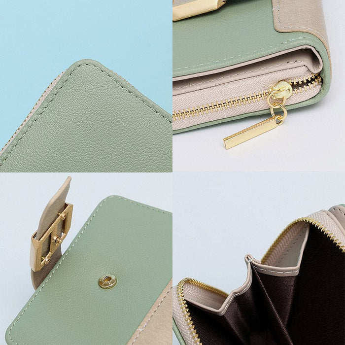 Women Small Compact Bifold Luxury Leather Pocket Wallet Coin Purse