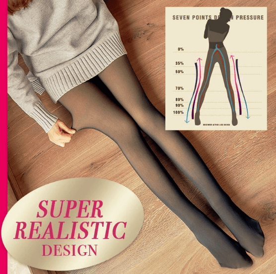 FlawlessLegs Translucent Warm Fleece Pantyhose Leggings by O&H