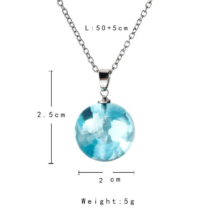 "Head In the Clouds" Clear Glass Necklace