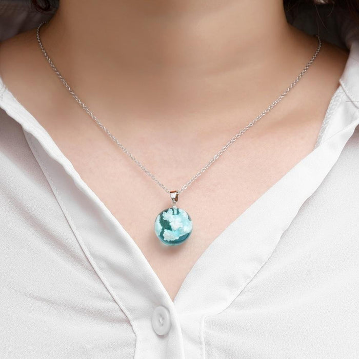 "Head In the Clouds" Clear Glass Necklace
