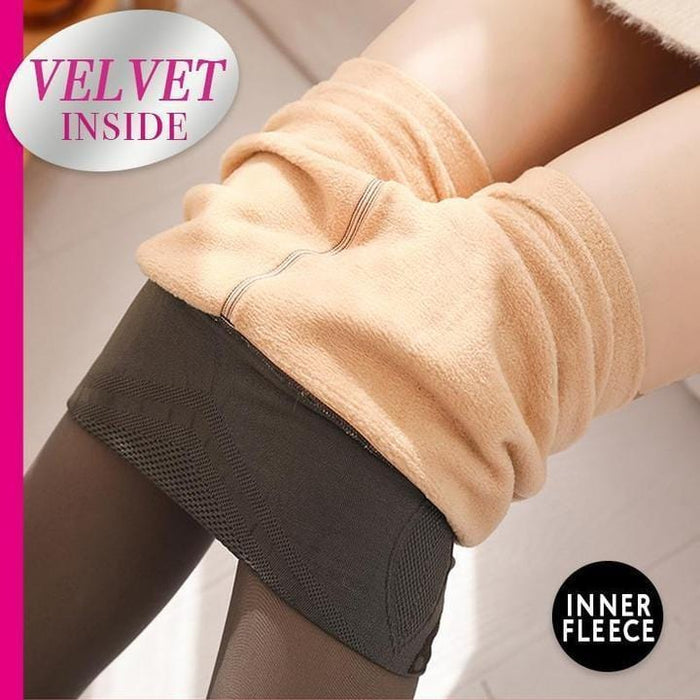 FlawlessLegs Translucent Warm Fleece Pantyhose Leggings by O&H