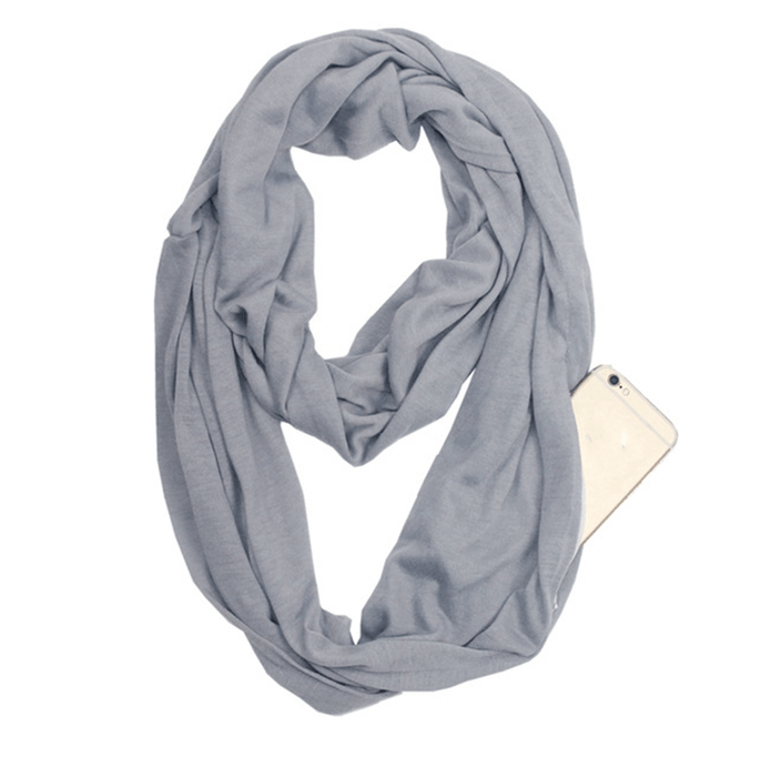 SecureStyle Scarf with Zipper Pocket for Travel, Hands Free Storage