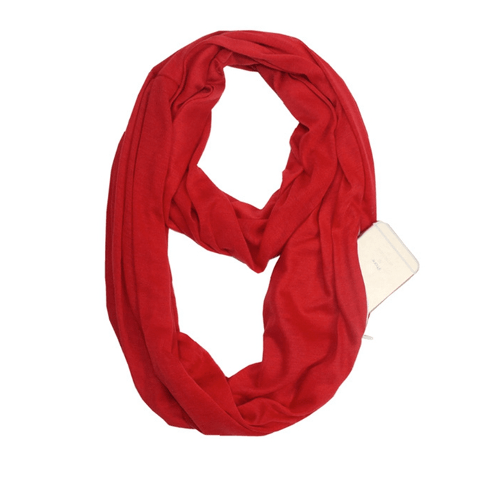 SecureStyle Scarf with Zipper Pocket for Travel, Hands Free Storage