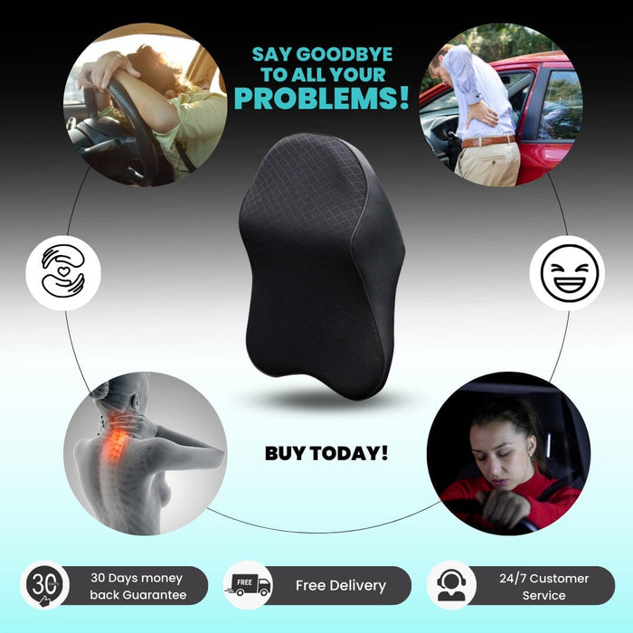 EZDrive Ergonomic Neck Pillow - Fits All Car Makes and Models