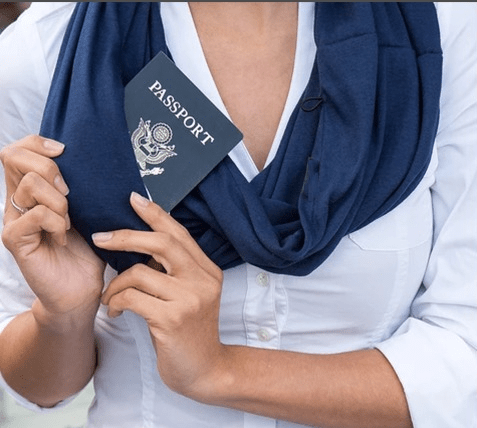 SecureStyle Scarf with Zipper Pocket for Travel, Hands Free Storage