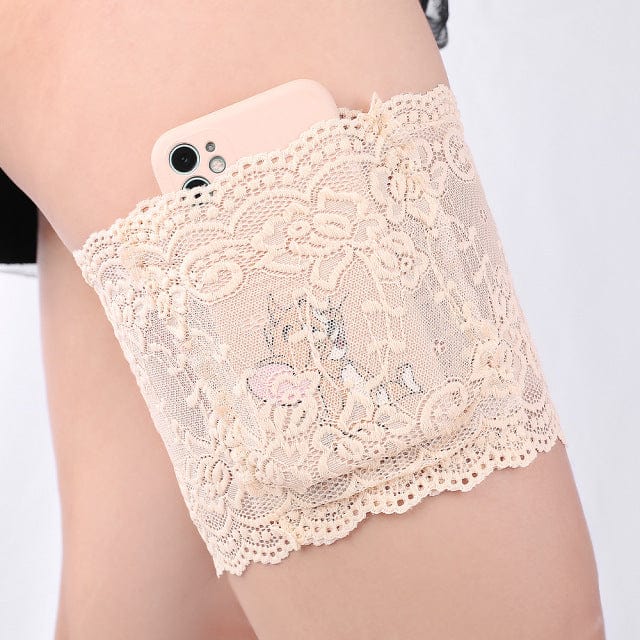 Lace Garter Mobile Phone Pocket