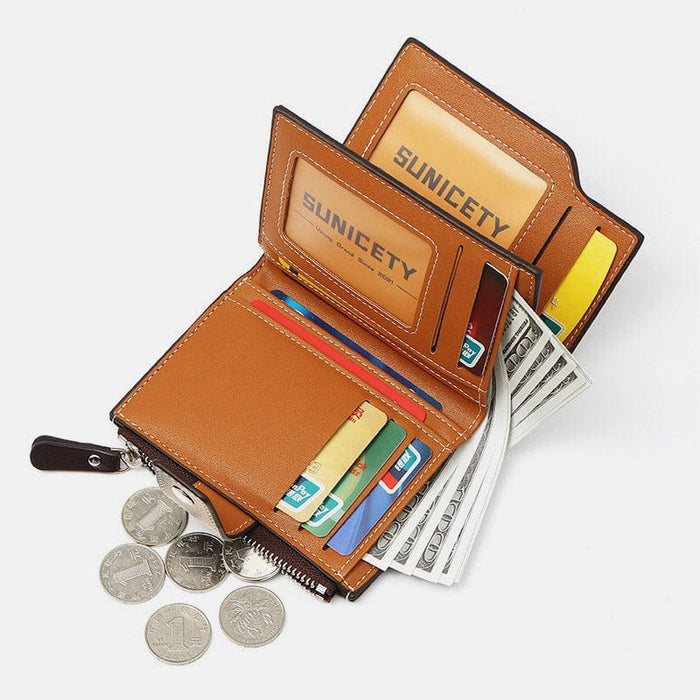 Leather Wallet for Men RFID Wallet Credit Card Holder with Multi-Slots