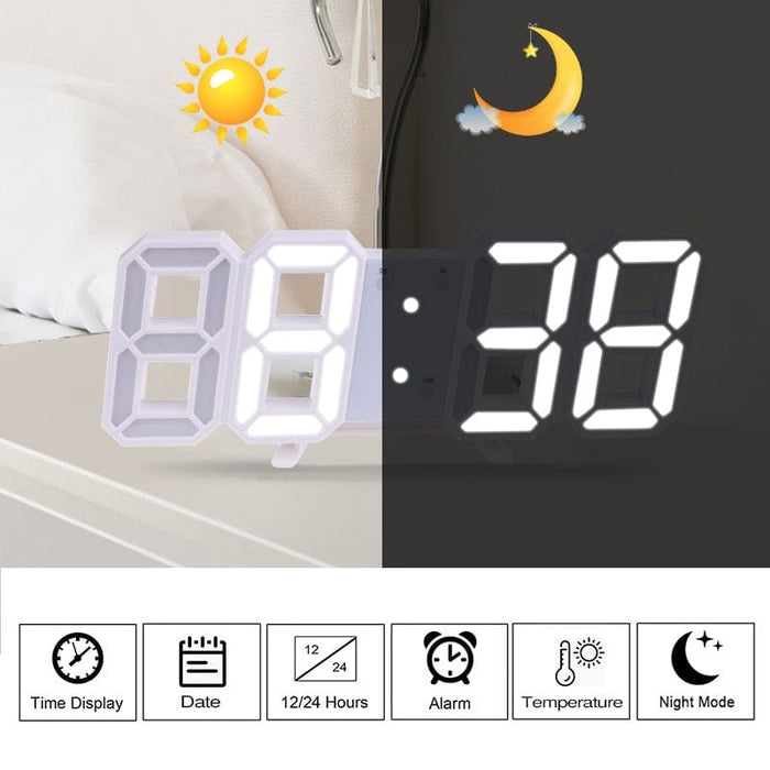 Digital Wall Clock Date Time Electronic Display