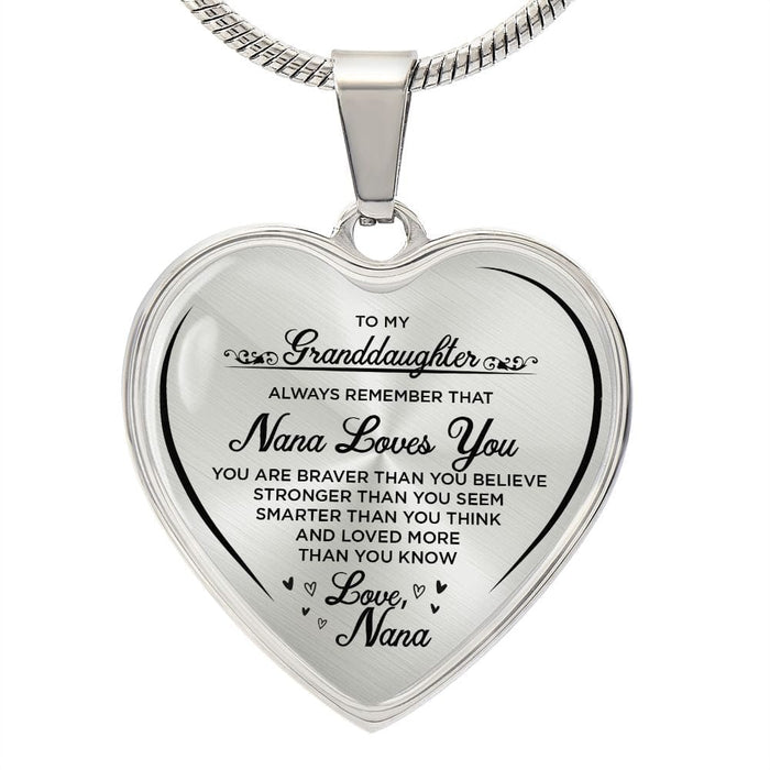 To My Granddaughter... Love Nana - Heartfelt Necklace
