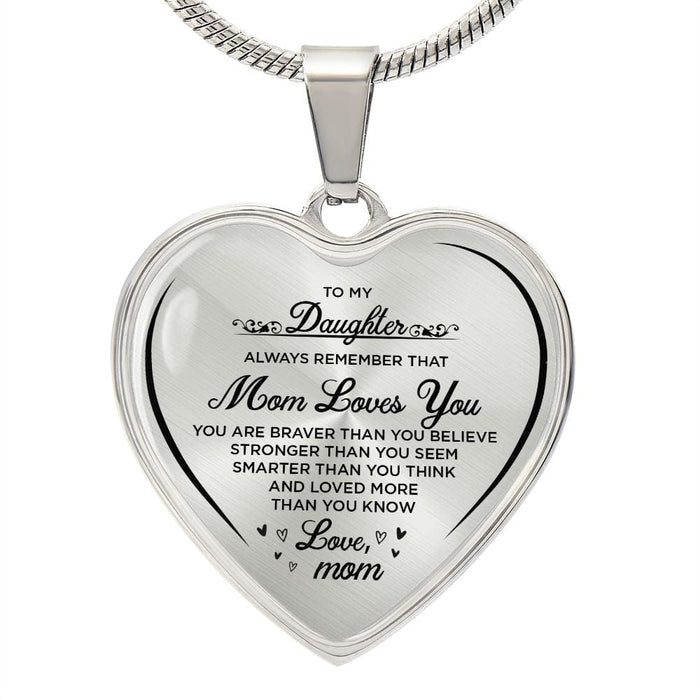 To My Daughter... Heartfelt Necklace Love Mom