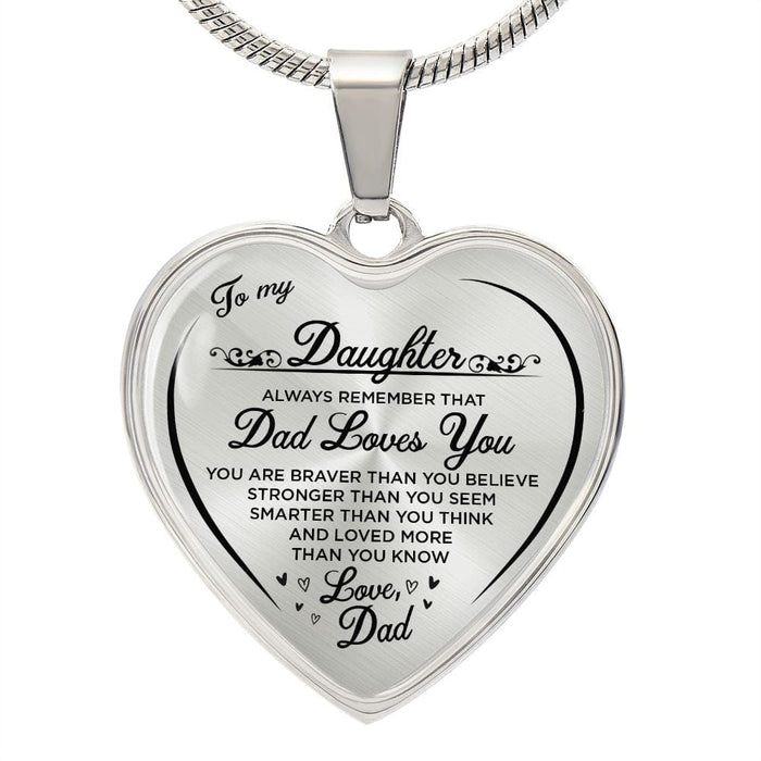 To My Daughter... Heartfelt Necklace Love Dad