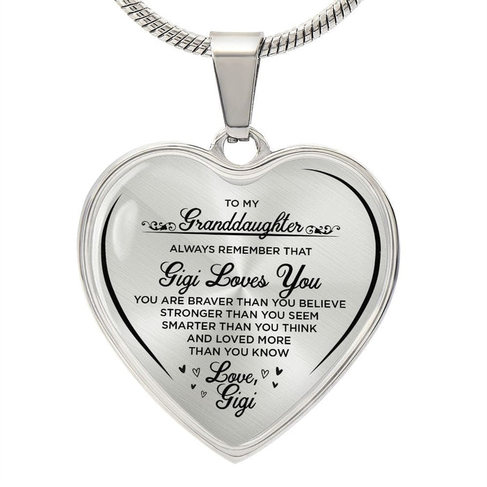 To My Granddaughter... Love Gigi - Heartfelt Necklace