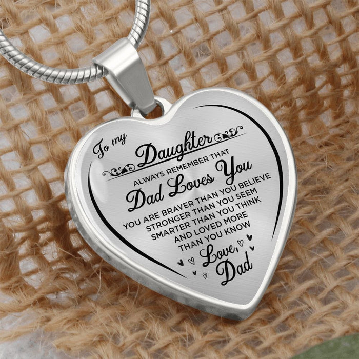 To My Daughter... Heartfelt Necklace Love Dad