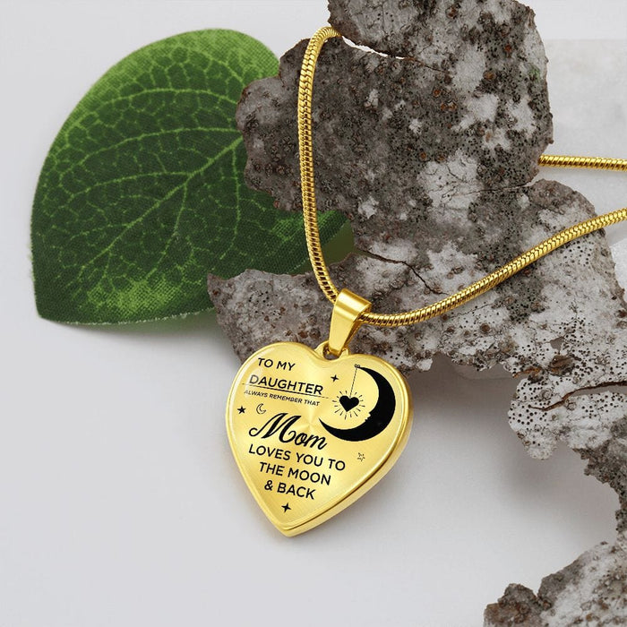 To My Daughter... Love, Mom - Heart Necklace