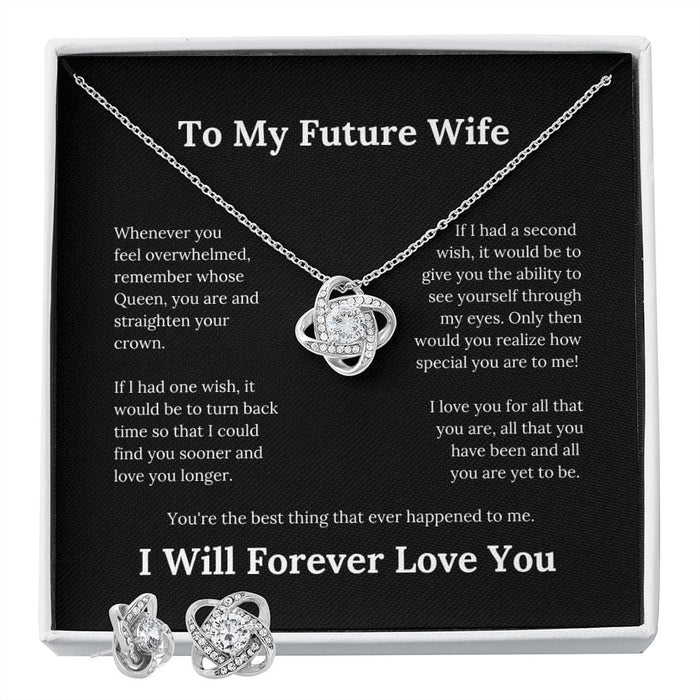 To My Future Wife... Love knot Necklace & Earring Set