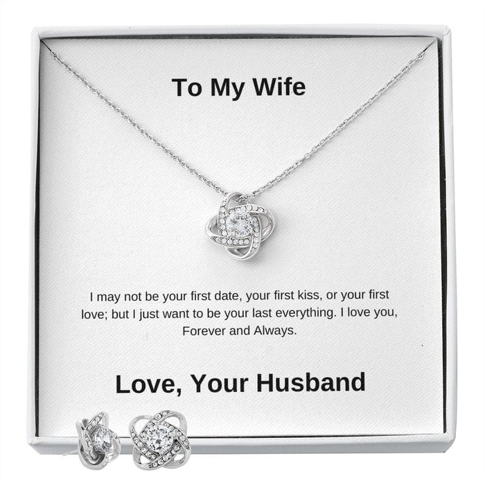 To My Wife... Forever and Always Love Knot Necklace & Earring Set