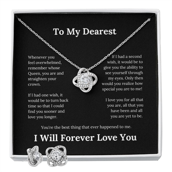 To My Dearest... Love Knot Necklace & Earring Set