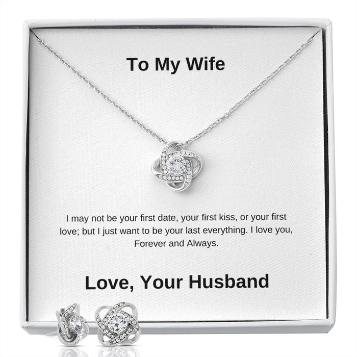 To My Wife... Forever and Always Love Knot Necklace & Earring Set