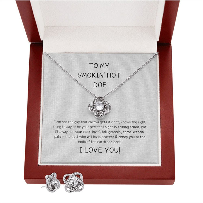 To My Smokin' Hot Doe... I Love You -  Love Knot Necklace
