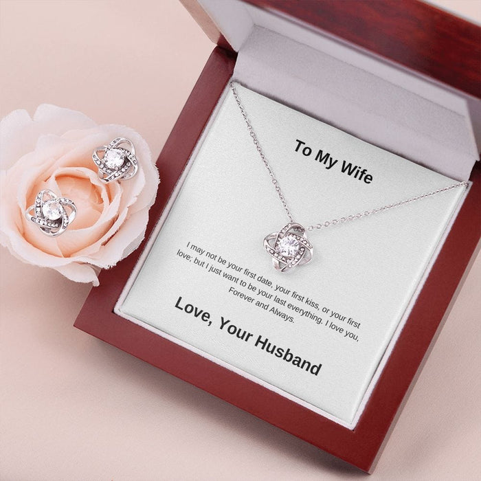To My Wife... Forever and Always Love Knot Necklace & Earring Set