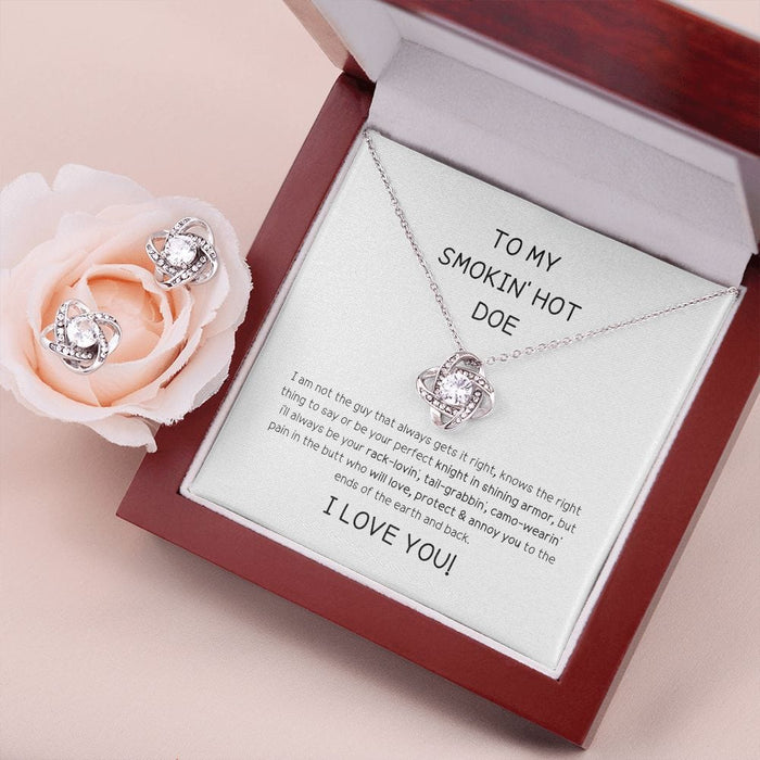 To My Smokin' Hot Doe... I Love You -  Love Knot Necklace