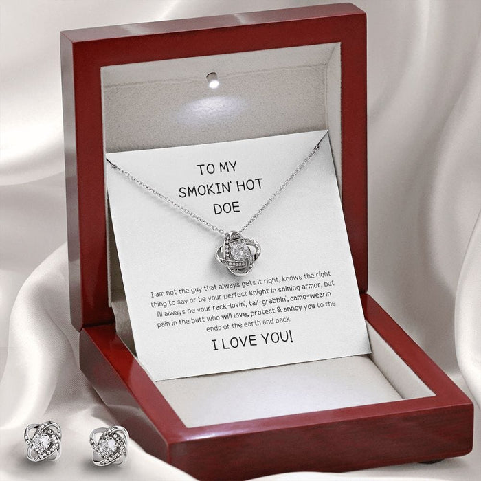 To My Smokin' Hot Doe... I Love You -  Love Knot Necklace