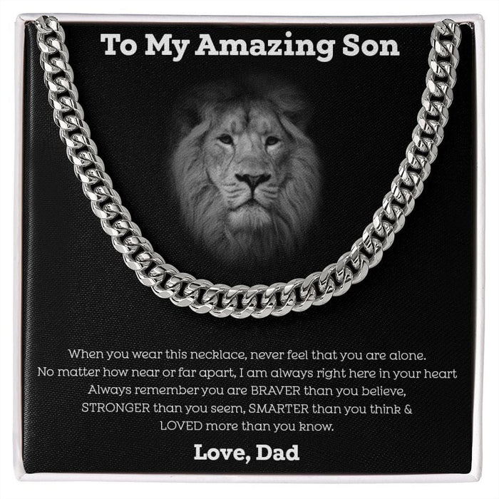 To My Amazing Son... Cuban Link Chain Necklace