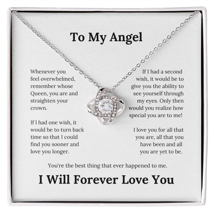 To My Angel... Beautiful Love Knot Necklace