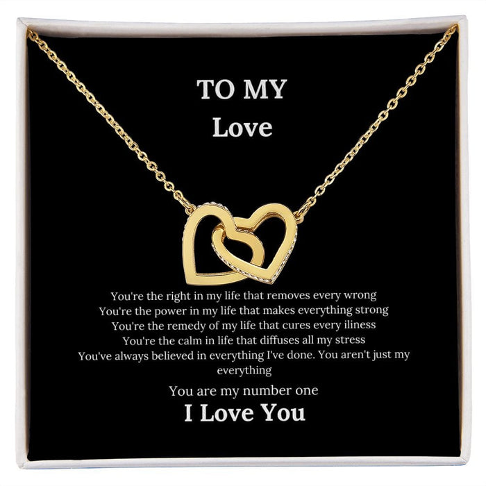 To My Love....Interlocking Hearts Necklace