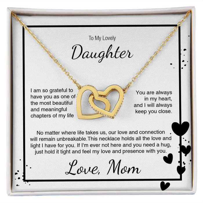 To My Lovely Daughter... Love Mom - Interlocking Hearts Necklace