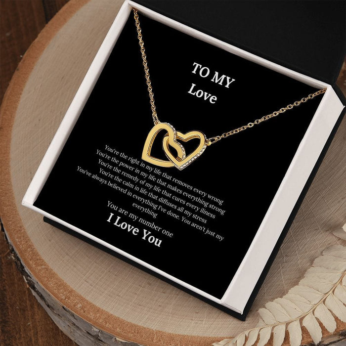 To My Love....Interlocking Hearts Necklace