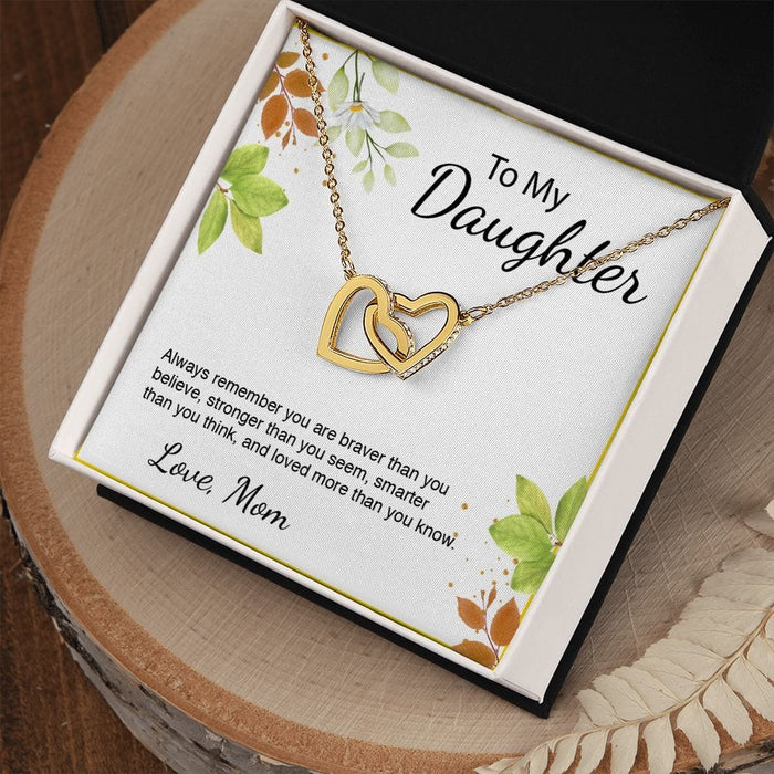 To My Daughter... Classic Interlocking Heart Necklace From Mom
