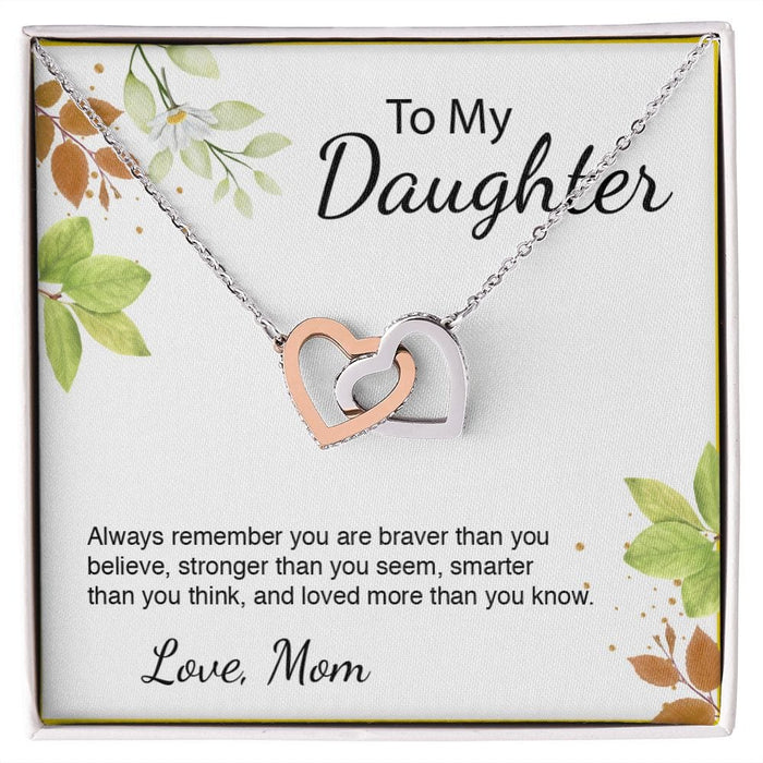 To My Daughter... Classic Interlocking Heart Necklace From Mom