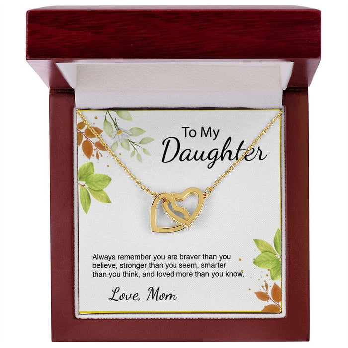 To My Daughter... Classic Interlocking Heart Necklace From Mom