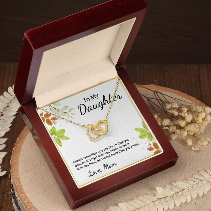 To My Daughter... Classic Interlocking Heart Necklace From Mom