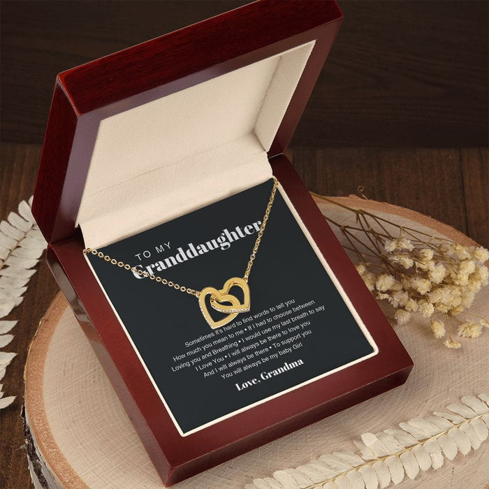 To My Granddaughter... Love, Grandma Interlocking Hearts Necklace