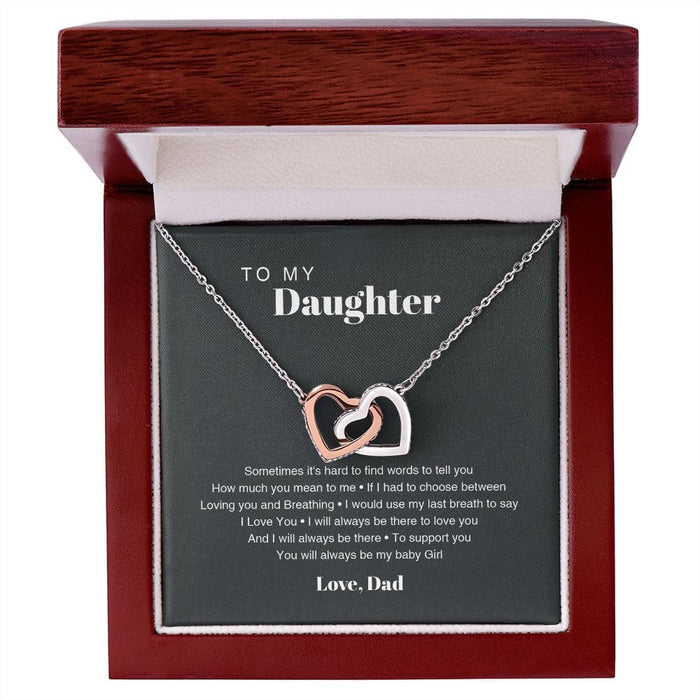 To My Daughter... Love, Dad Interlocking Hearts Necklace