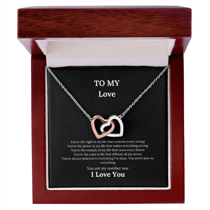 To My Love....Interlocking Hearts Necklace