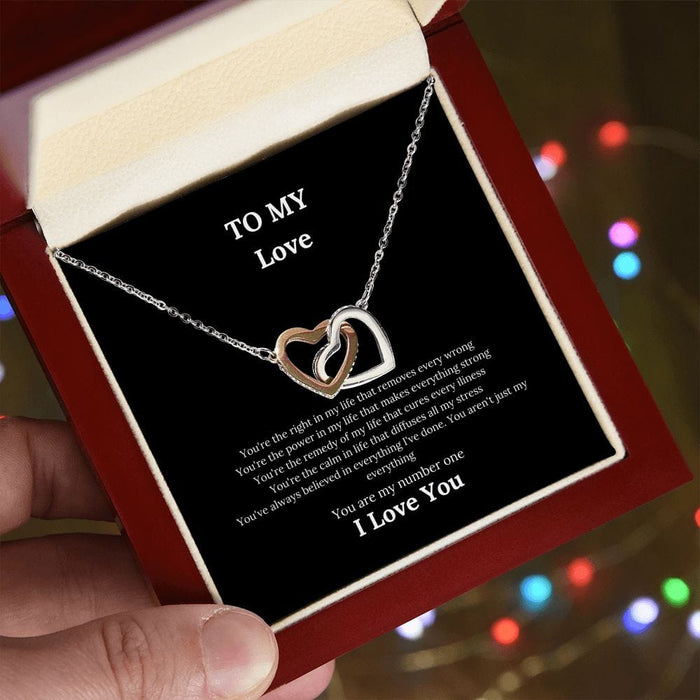 To My Love....Interlocking Hearts Necklace