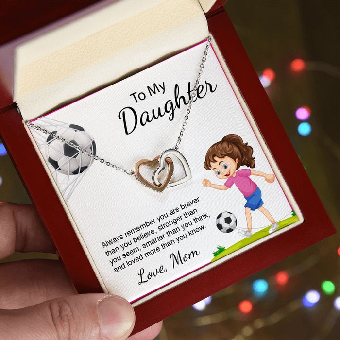 To My Daughter... Soccer Lovers Necklace From Mom