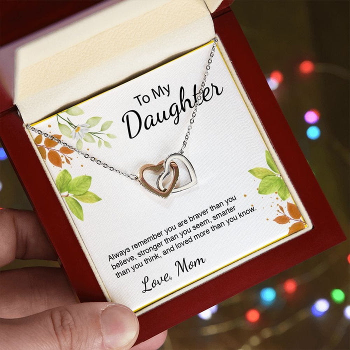 To My Daughter... Classic Interlocking Heart Necklace From Mom