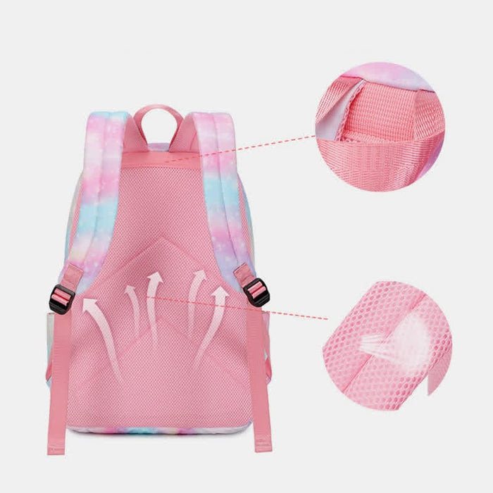 Girls Backpack Kids School Rainbow Bookbag 3 in 1 Set School Bag