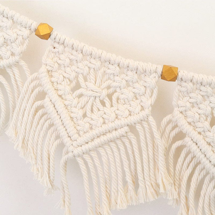 Macrame Fringed Woven Tapestry Wall Hanging