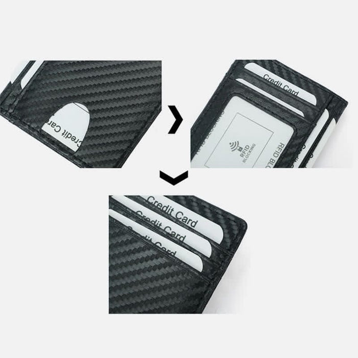 Minimalist Wallet for Men RFID Blocking Genuine Leather Bifold Card Holder