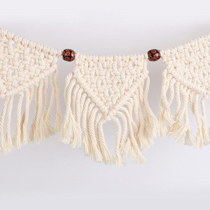 Macrame Fringed Woven Tapestry Wall Hanging