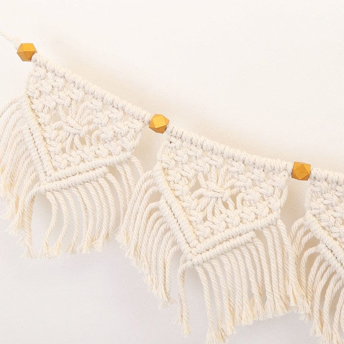 Macrame Fringed Woven Tapestry Wall Hanging